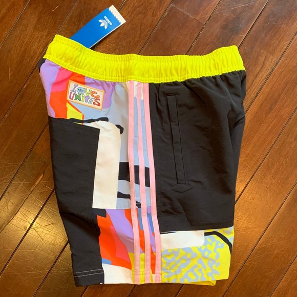 adidas "Love Unites" Woven Poly Shorts, New! - Picture 6 of 6